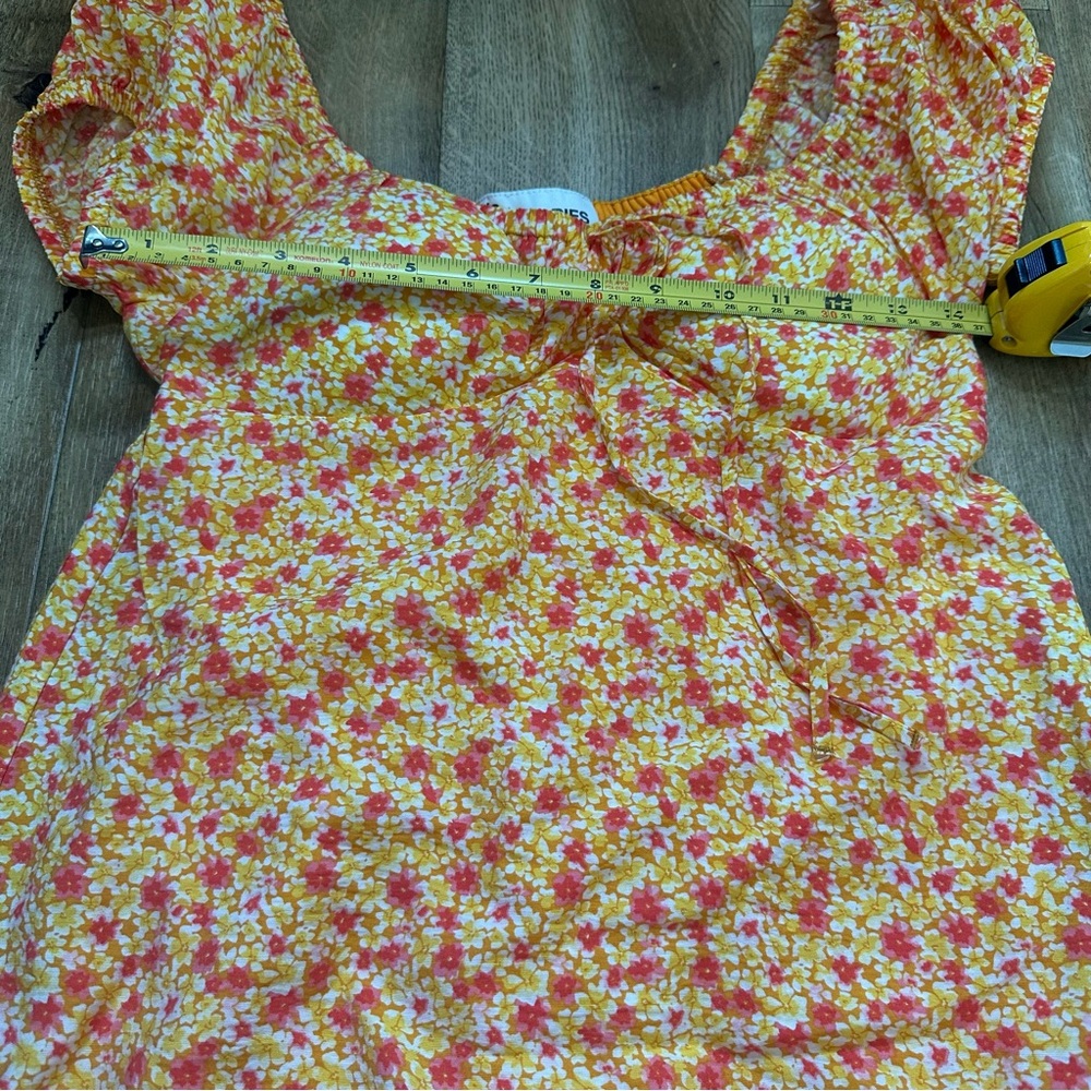 NWOT No Boundaries Orange & Yellow Mini Floral Dress Size Small - Picture 9 of 11